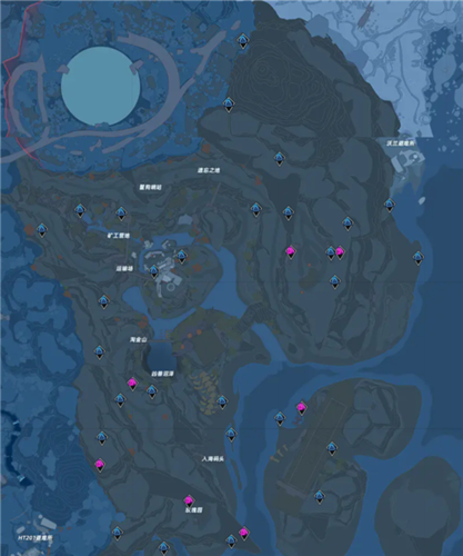 4,克罗恩3,纳维亚南部北部2,班吉斯1,星岛注释:紫色为2型密码箱,蓝色