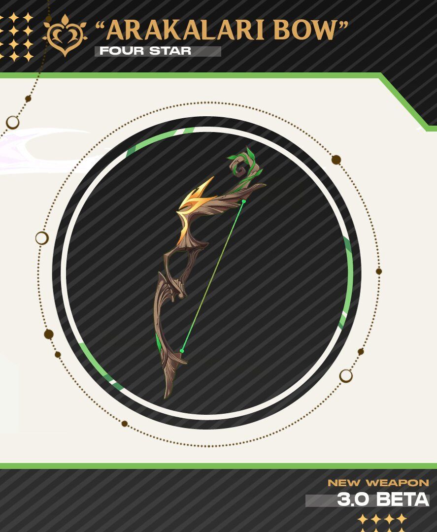 《原神》3.0须弥全套武器高清立绘盘点，疑似锻造武器，还有一个白送的弓