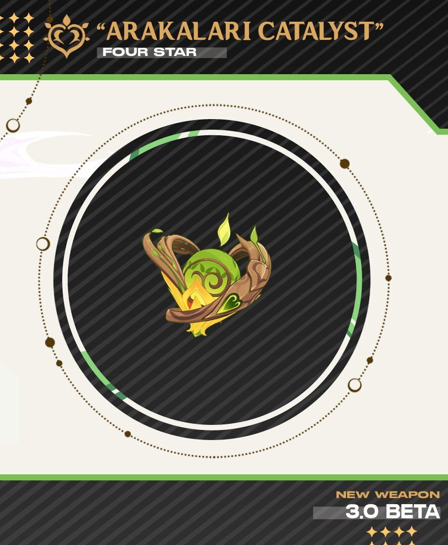 《原神》3.0须弥全套武器高清立绘盘点，疑似锻造武器，还有一个白送的弓