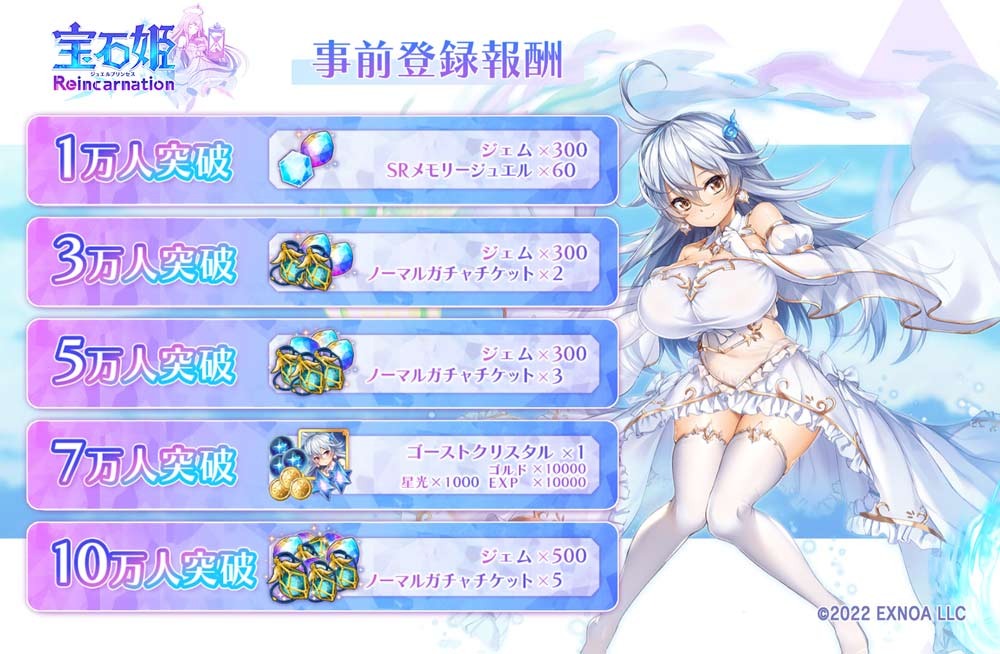 3D放置RPG手游《宝石姬Reincarnation》于日本开始预先注册