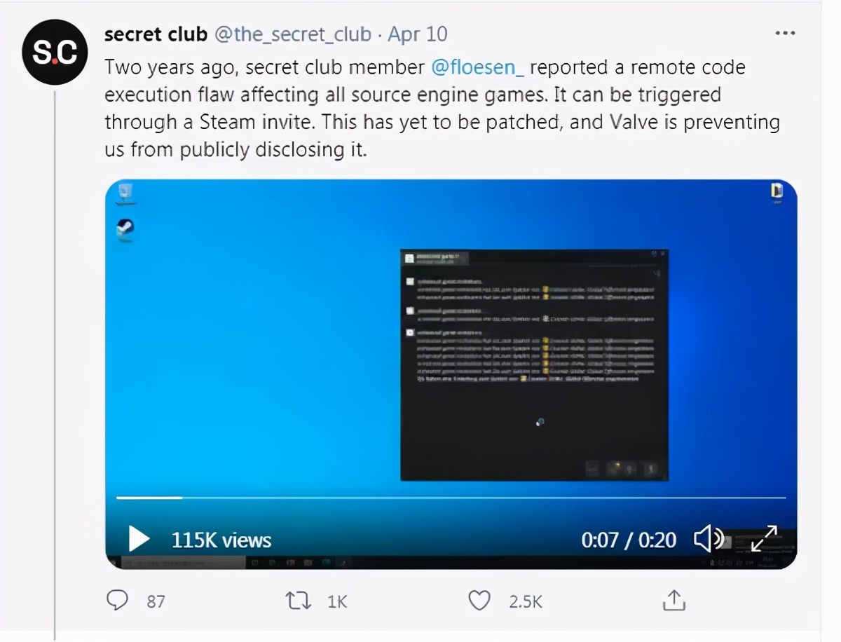 V社终于修复《CS：GO》重大漏洞 可远程操控他人电脑