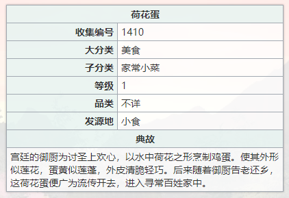 江湖悠悠荷花蛋食谱配方一览