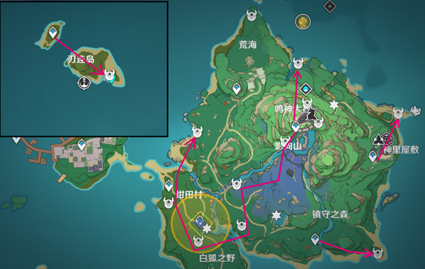 原神稻妻野伏众线路图推荐攻略大全 原神稻妻野伏众线路图推荐攻略大全