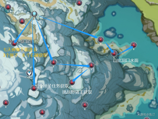 原神雪山路线图图片