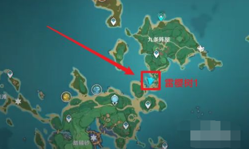 原神五颗雷樱树在哪里？原神五颗雷樱树位置
