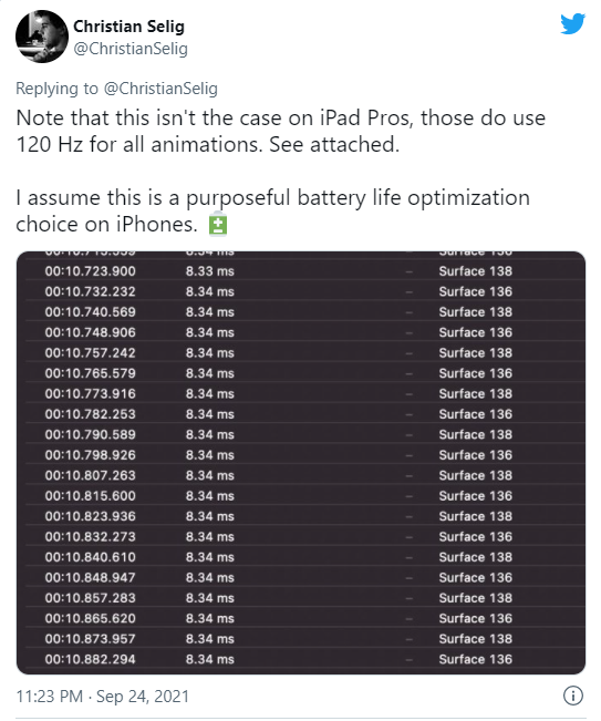 iPhone 13 Pro：多数第三方App动画被限制为 60Hz！