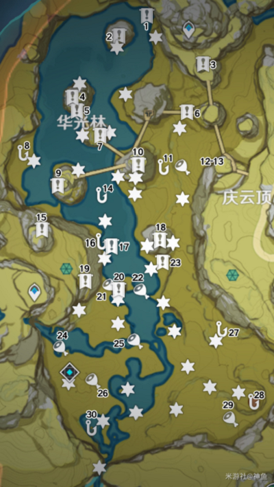 原神逐月符宝箱分布图 原神逐月符宝箱分布图