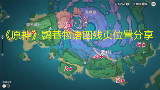 《原神》鹮巷物语四残页1~6位置分享