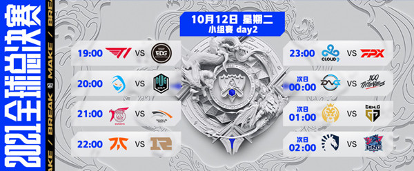 EDG大战T1！《LOL》2021全球总决赛10月12日赛程