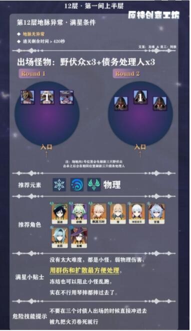 《原神》2.2深渊12-1打法攻略