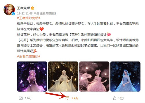 《王者荣耀》携壕礼为爱而来 花开系列高定婚纱来袭！