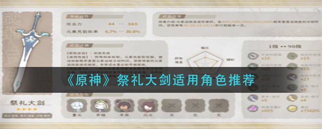 《原神》祭礼大剑适合谁用？