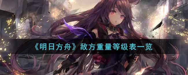 《明日方舟》各种怪的重量等级是多少？敌方重量等级排行榜