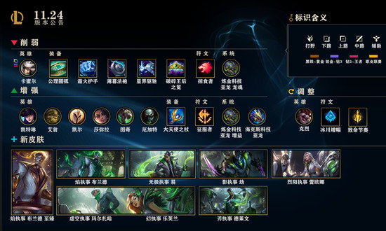 《LOL》11.24版本更新公告 执事系列皮肤上线