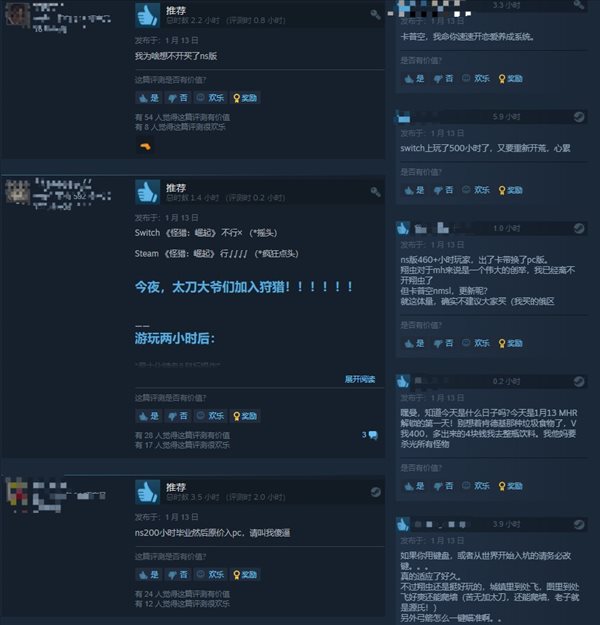 《怪物猎人：崛起》Steam多半好评 键鼠适配性极差