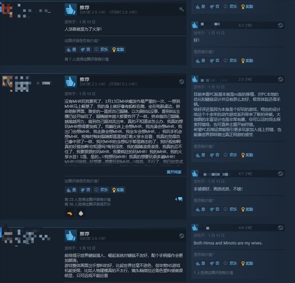 《怪物猎人：崛起》Steam多半好评 键鼠适配性极差