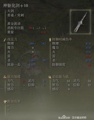 艾尔登法环全武器强化10属性一览