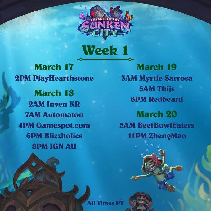 《炉石传说》探寻沉没之城新卡发布时间大全 《炉石传说》探寻沉没之城新卡发布时间大全