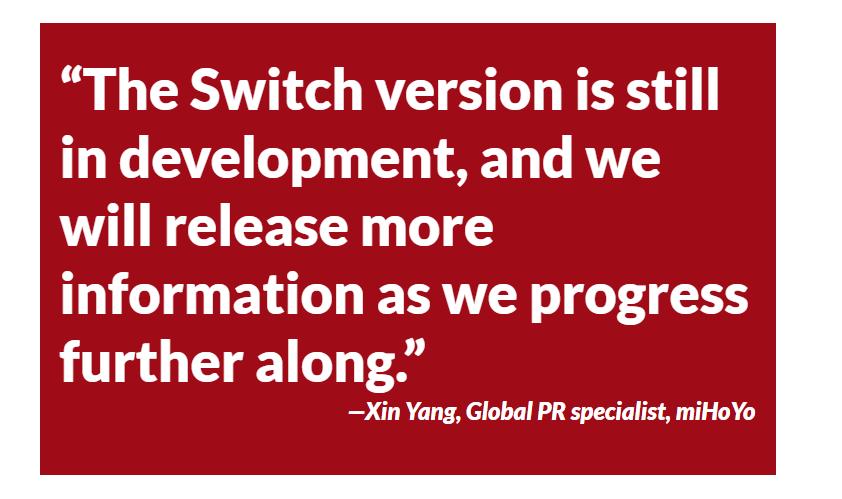 未来可期？米哈游确定Switch版《原神》仍在开发中