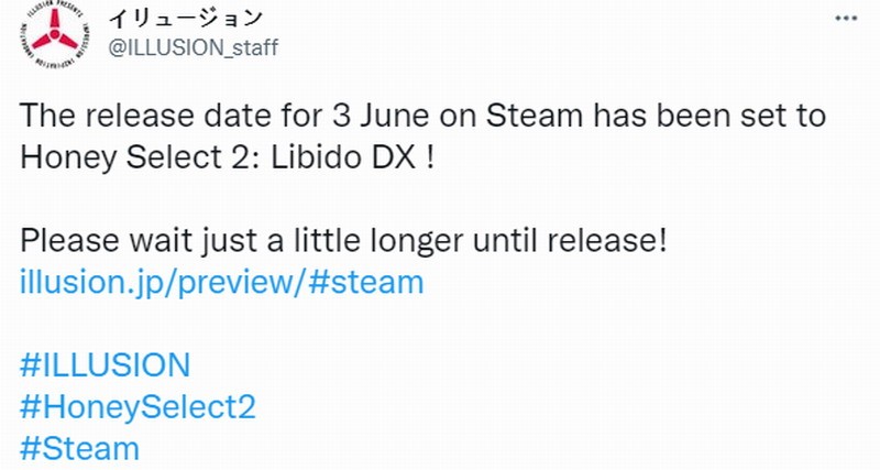 I社《(Honey Select 2: Libido DX)》Steam版6月3日发售