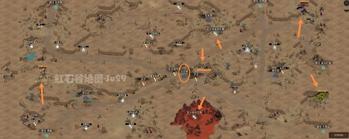 部落与弯刀手游红石谷地图一览