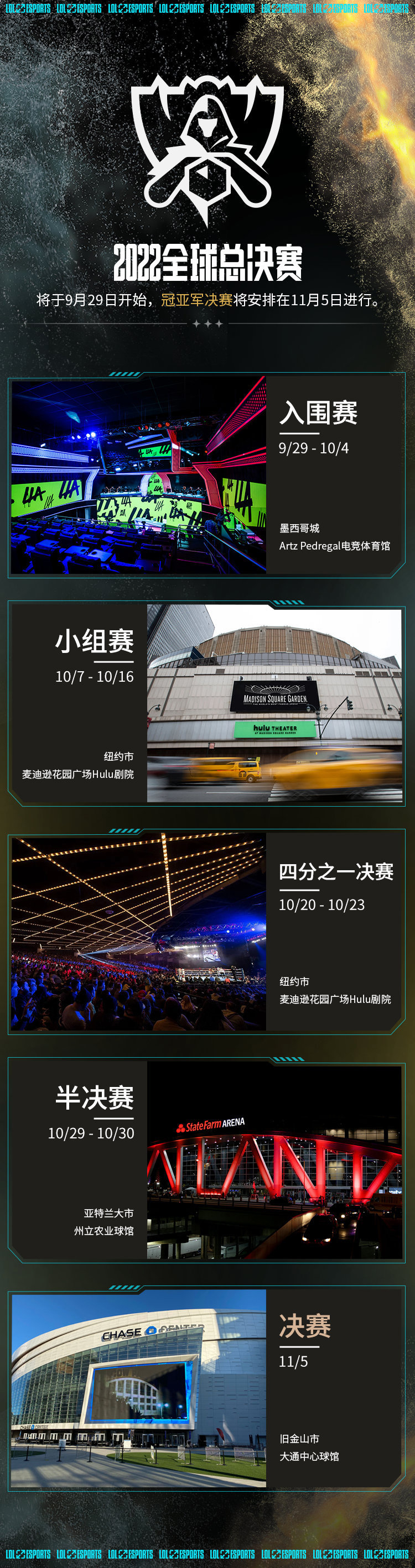 2022《英雄联盟》S12全球总决赛时间与入围名额公布