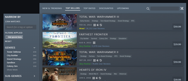 Steam商店更新 更便捷、具体的人性化搜索，新主题页