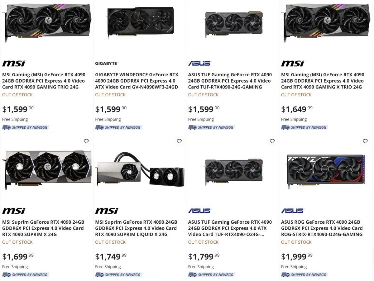 大量RTX4090非公版显卡上架：这价格是把玩家当韭菜？