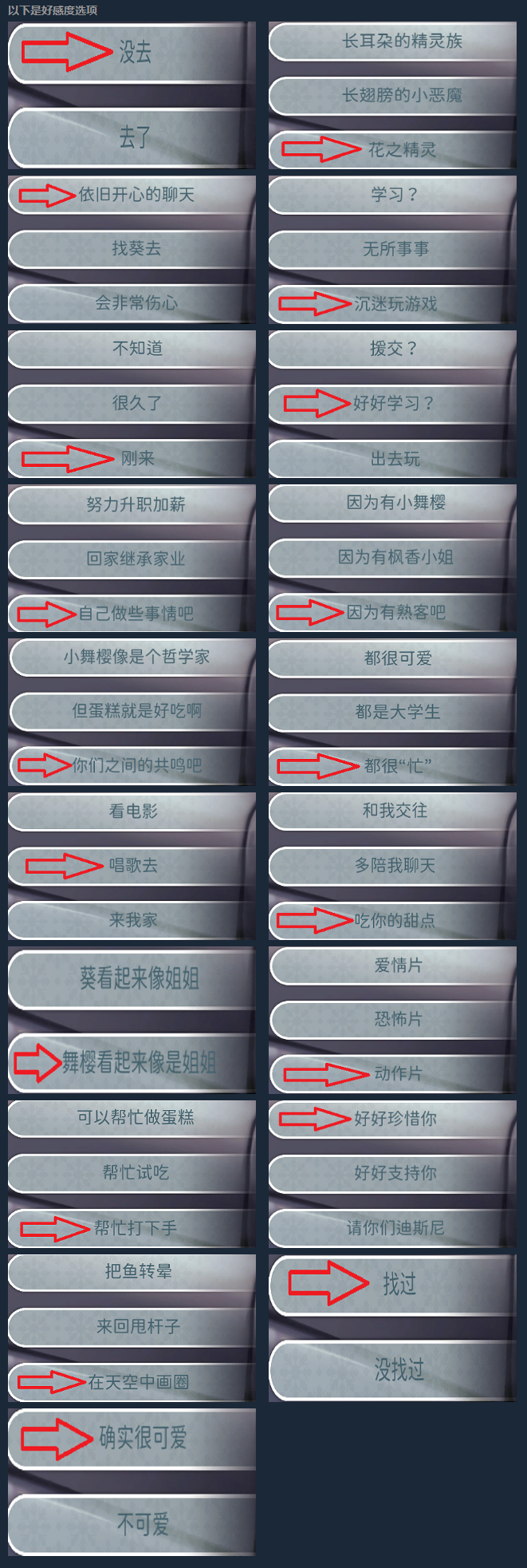 《融雪》3女主喜欢的酒以及所有好感度提升选项攻略