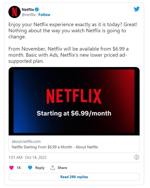 Netflix正式确认更便宜的广告支持订阅级别会员