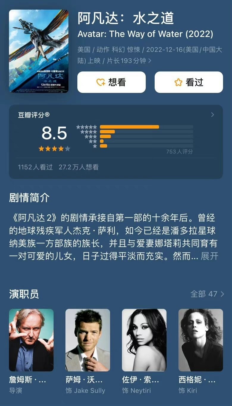 剧情稀烂、特效炸裂！《阿凡达2》口碑解禁：IGN 8分 豆瓣开分8.5分