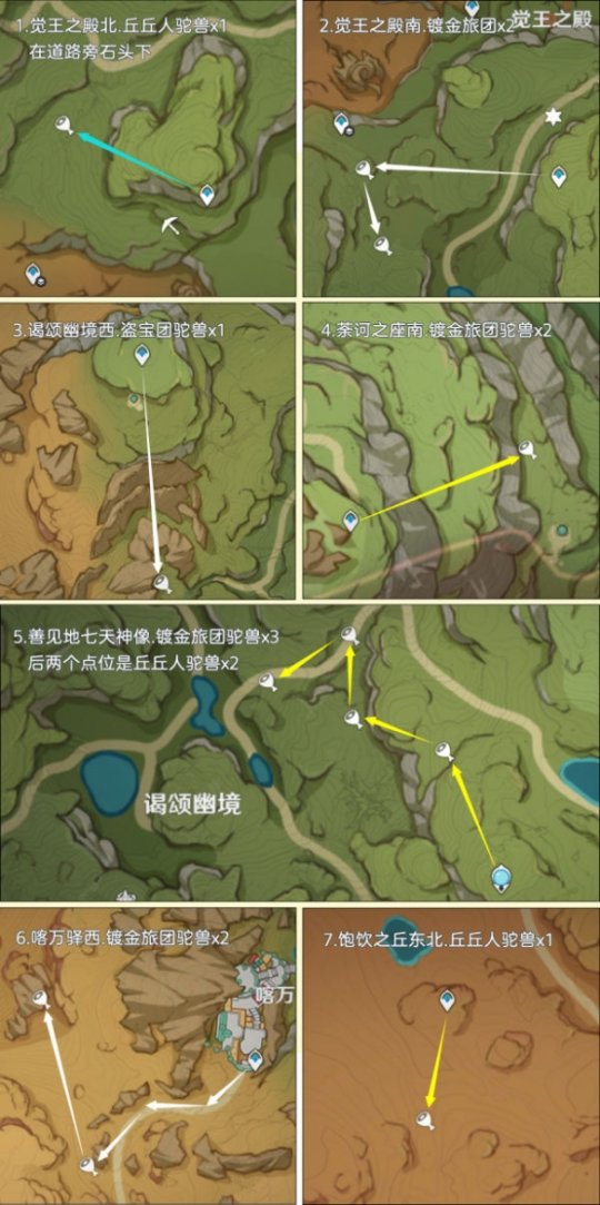 《原神》载货驼兽路线汇总 载货驼兽位置在哪？