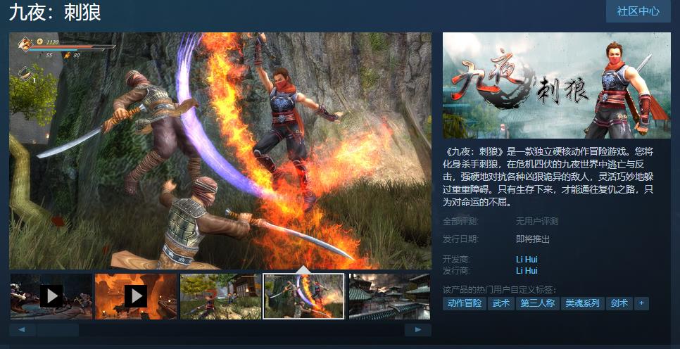国产冒险游戏《九夜：刺狼》Steam页面上线 发售日期待定
