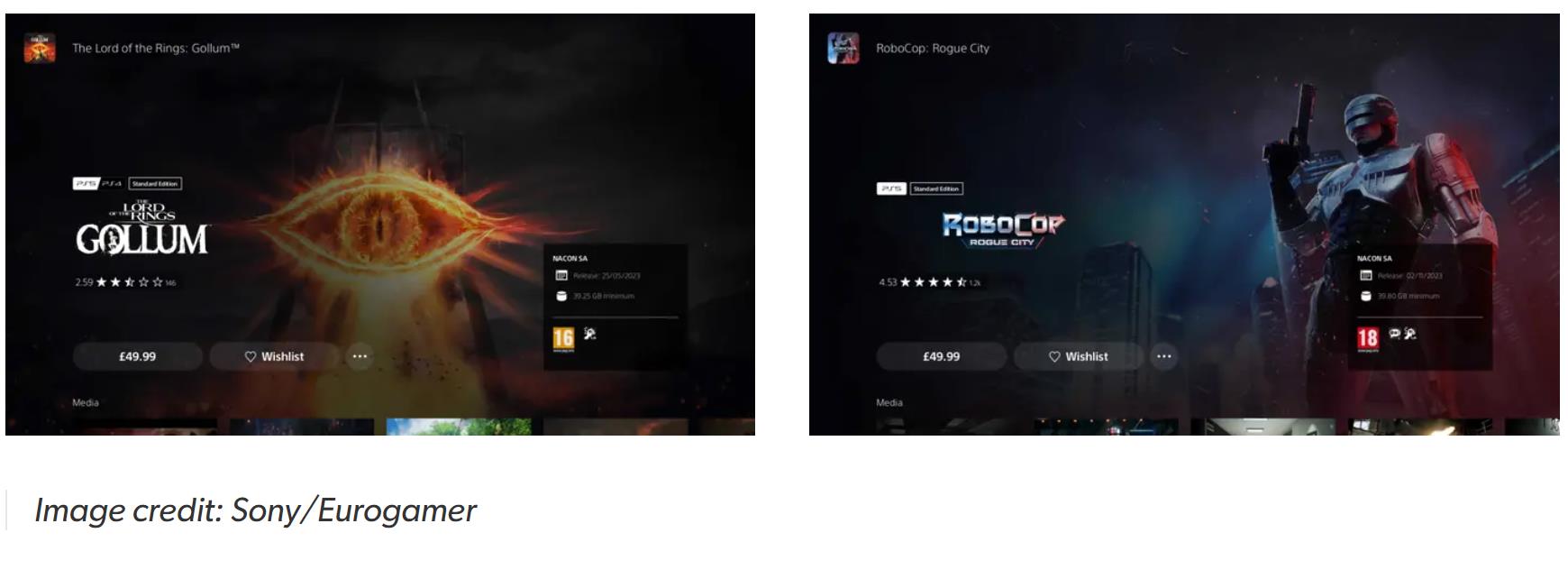 索尼为PlayStation Store新增游戏星级评定系统