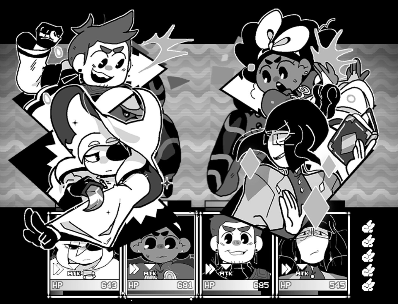 黑白色调回合制RPG游戏《In Stars and Time》登陆多平台
