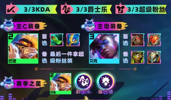 云顶之弈s10爵士巴德玩法配置