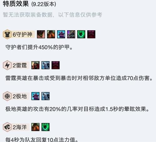 云顶之弈9.22雷霆守护神玩法配置