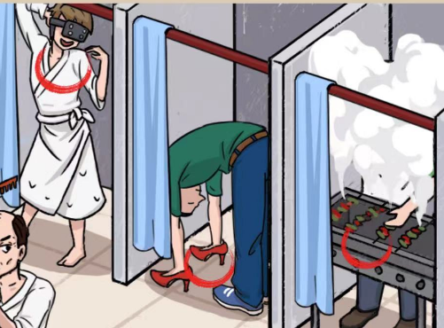 爆梗找茬王男澡堂如何过关