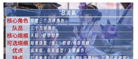 白荆回廊日炎队详细配队思路
