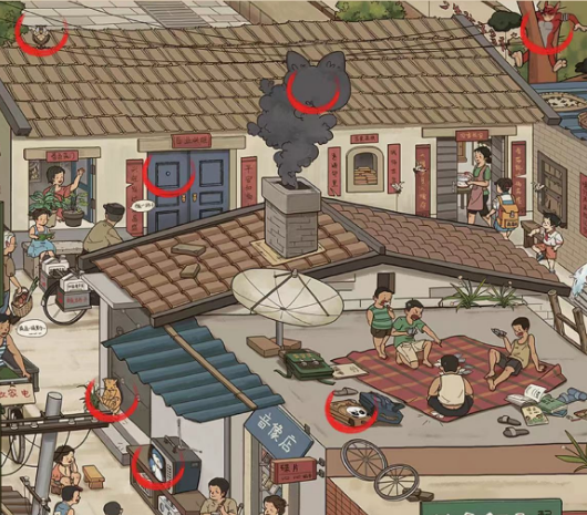 爆梗找茬王大院找猫怎么通关