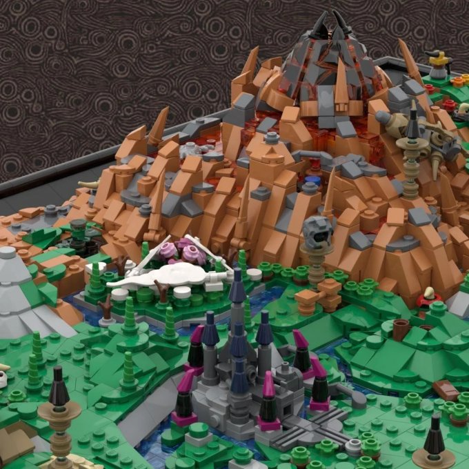 玩家用乐高搭建出海拉鲁王国全景地图