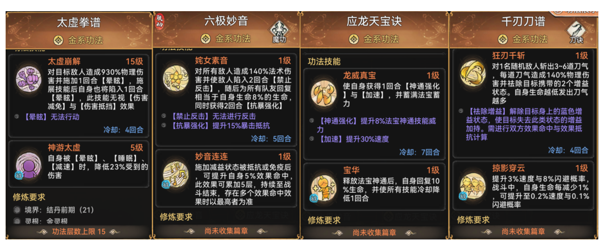 《最强祖师》金系功法排名