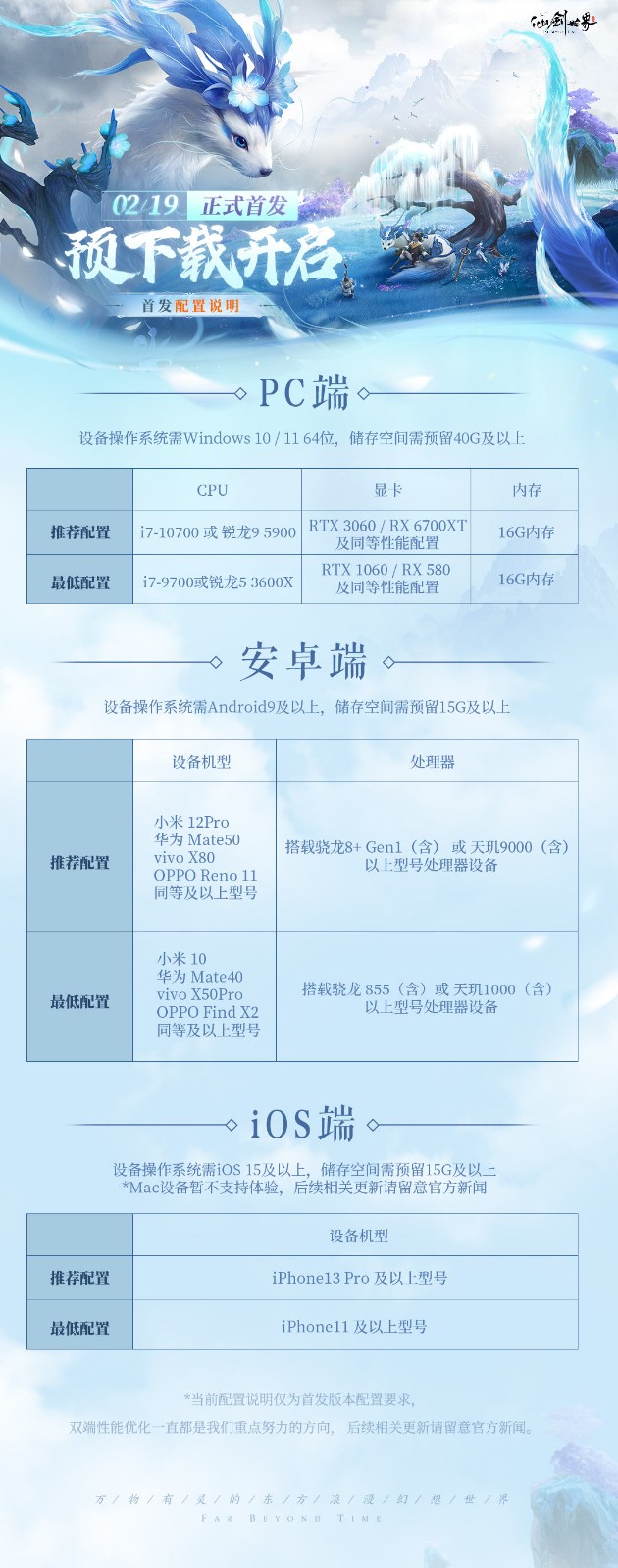 《仙剑世界》预下载&预创角开启 2月19日早8点开服